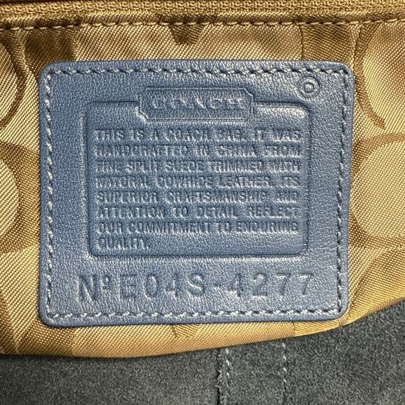 Vintage Coach Soho Fringe Blue Suede Large Hobo #4277 Shoulder Bag Y2K Rare - Picture 3 of 10